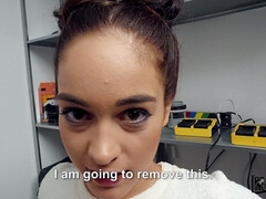 Enthousiasteling, Grote lul, Pijpbeurt, Lul, Europees, Latijnse vrouw, Natuurlijke tieten, Tieten likken