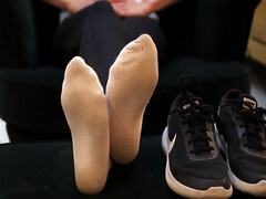 Enthousiasteling, Voeten, Voeten fetish, Hd, Likken, Kantoor, Realiteit, Slaaf