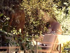 Sydney Cole cheats on her boyfriend with her stepdad in the pool