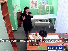 Olivia's fakehospital check-up ends with a hot POV fuck and a sticky facial