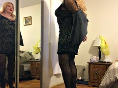 Noire, Fétiche, Lingerie, Masturbation, Nénés, Sous la jupe