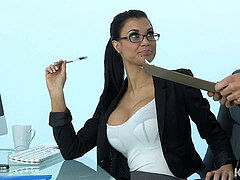 Hot sexy mummy plays the office mega-slut addicted to rod