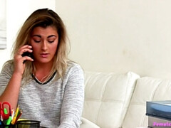 Betrug, Paar, Frau, Fingern, Lesbisch, Lecken, Büro, Muschi