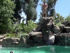 Arsch, Kondom, Lecken, Natürlichen titten, Pool, Muschi, Badeanzug, Titten