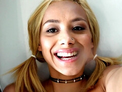 Pigtailed latina Veronica Leal can't wait to get fucked