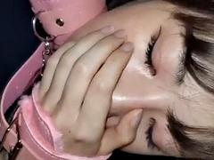 素人, アジア人, 美人, デカパイ, フェラチオ, イく瞬間, 手コキする, オッパイの