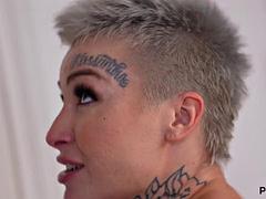 Anaal, Kont, Sperma in gezicht, Hd, Interraciaal, Rijpe lesbienne, Trio