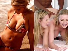 Grote mammen, Zwart, Blond, Pijpbeurt, Huisgemaakt, Interraciaal, Tiener