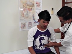 Leie, Asiatisch, Dildo, Arzt, Schwul, Dürr, Spielzeuge, Uniform