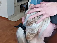 Enthousiasteling, Grote lul, Sperma, Sperma shot, Sperma in gezicht, Kokhalzen, Slet, Vrouw