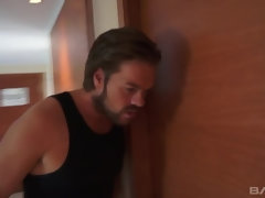 茶髪の, イく瞬間, 顔射, ピアス, 三人