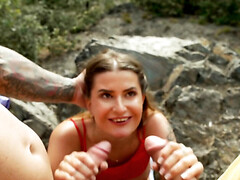 Fucking with two sexy men in the national park wilderness