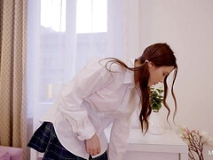 Plantureuse, Lingerie, Masturbation, Seins naturels, Actrice du porno, Élève, Solo, Uniforme