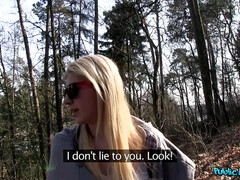 Cute Blonde Sucks Cock Outside 1