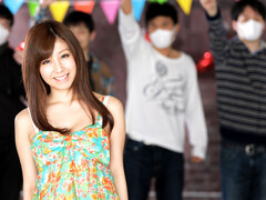 Submissive brunette Chihiro Akino stays with one man