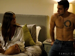 お尻, ベッドルーム, フェラチオ, 茶髪の, 顔射, 家族, なめる, オマンコ