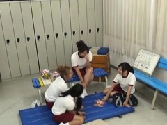 アジア人, フェラチオ, 日本人, ティーン, 三人