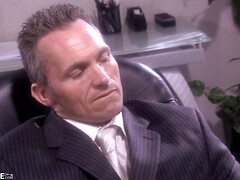 デカ尻, ブロンド, 自然山雀, オフィス, 剃毛, ストッキング, 三人, オッパイの