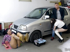 Kont, Grote mammen, Blond, Pijpbeurt, Likken, Masturbatie, Kut duiken, Trio