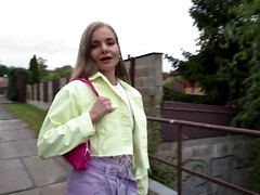 Grote lul, Blond, Bruinharig, Hondjeshouding, Gezichtspunt, Openbaar, Mager, Tiener