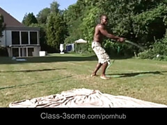 18, デカチン, 黒人, ブロンド, フェラチオ, バック, 自然山雀, ティーン