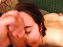 Enthousiasteling, Pijpbeurt, Lul, Sperma in gezicht, Vrouw, Masturbatie, Orgasme, Kut duiken