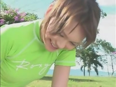 Pijpbeurt, Sperma in gezicht, Vingeren, Groepseks, Handbeurt, Japaans, Buiten, Openbaar