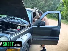Concept: roadside rescue by teamskeet labs feat. Anya Olsen - stranded teen pounds a messy stranger