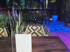 デカパイ, バック, アウトドア, ハメ撮り, 公共, オマンコ, 赤毛, 締まりの良い