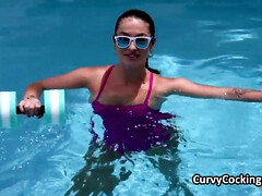 Personal trainer uses lube and cock