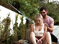 18, 美女, ブロンド, フェラチオ, イマラチオ, 手コキする, なめる, オマンコ