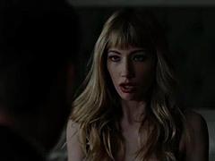 美女, ぽっちゃり, デカパイ, ブロンド, フェラチオ, 中出し, ハードコア, 淫乱熟女