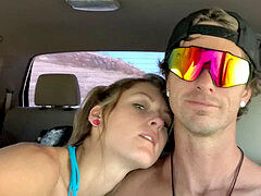 素人, デカチン, フェラチオ, カップル, イく瞬間, オーガズム, 公共