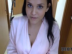 Angry man tears brunettes clothes off and penetrates vagina