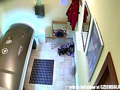 Pierced PUSSY Snooped in Tanning Bed