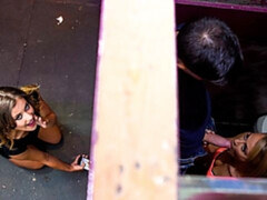 お尻, フェラチオ, バック, 手コキする, 自然山雀, 公共, ティーン, オッパイの