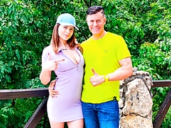 ぽっちゃり, デカ尻, フェラチオ, バック, 手コキする, キス, 淫乱熟女, アウトドア