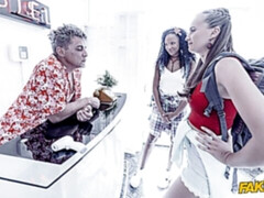 Kont, Pijpbeurt, Hondjeshouding, Zwart, 1 man 2 vrouwen, Vingeren, Tiener, Trio