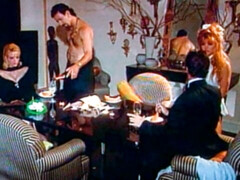 デカパイ, ブロンド, フェラチオ, 毛深い, 手コキする, なめる, 淫乱熟女, ヴィンテージ