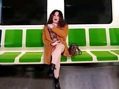 Hot Latina MILF Flashes Tits & Fingers Pussy on Public Train Ride - LadyRoma