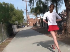 Двойное проникновение, Мастурбация, Оргазм, На публике, Соло, Под юбкой