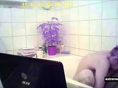 Enthousiasteling, Hd, Rijpe lesbienne, Moeder, Naakt, Douche, Alleen, Bekijker