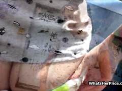 Enthousiasteling, Grote mammen, Rondborstig, Hardcore, Huisgemaakt, Natuurlijke tieten, Buiten, Openbaar