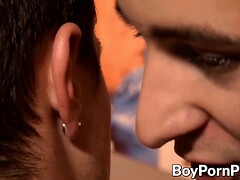 アナル, フェラチオ, 顔射, ゲイ, 手コキする, ハードコア, ガリガリ, 三人