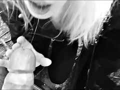 Blonde outdoor fucking blowjob cumshot cuminmouth