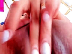 デカパイ, 茶髪の, ラティーナ, オナニー, 淫乱熟女, 自然山雀, オマンコ, 一人