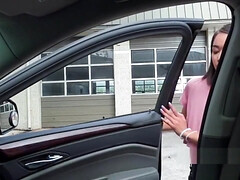 Horny petite Asian teen 18+ bangs huge dick in public