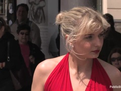 Sadomasochismus, Domination, Frau, Erniedrigung, Öffentlich, Rau, Sklave, Spanner