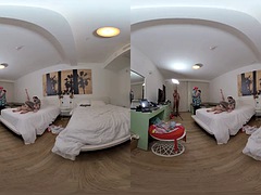 Dreidimensional, Leie, Blasen, Spermaladung, Doppelpenetration, Gruppe, Lecken, Flotter dreier