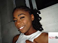 Filthy Blowjobs - Pretty Busty Black Babe Sucks My Big Cock In My Shower - Hazel Grace